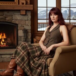 Ricki's Gray Plaid Halter Vest Size 8